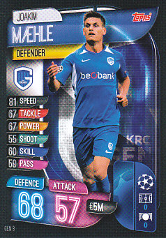 Joakim Maehle KRC Genk 2019/20 Topps Match Attax CL #GEN3